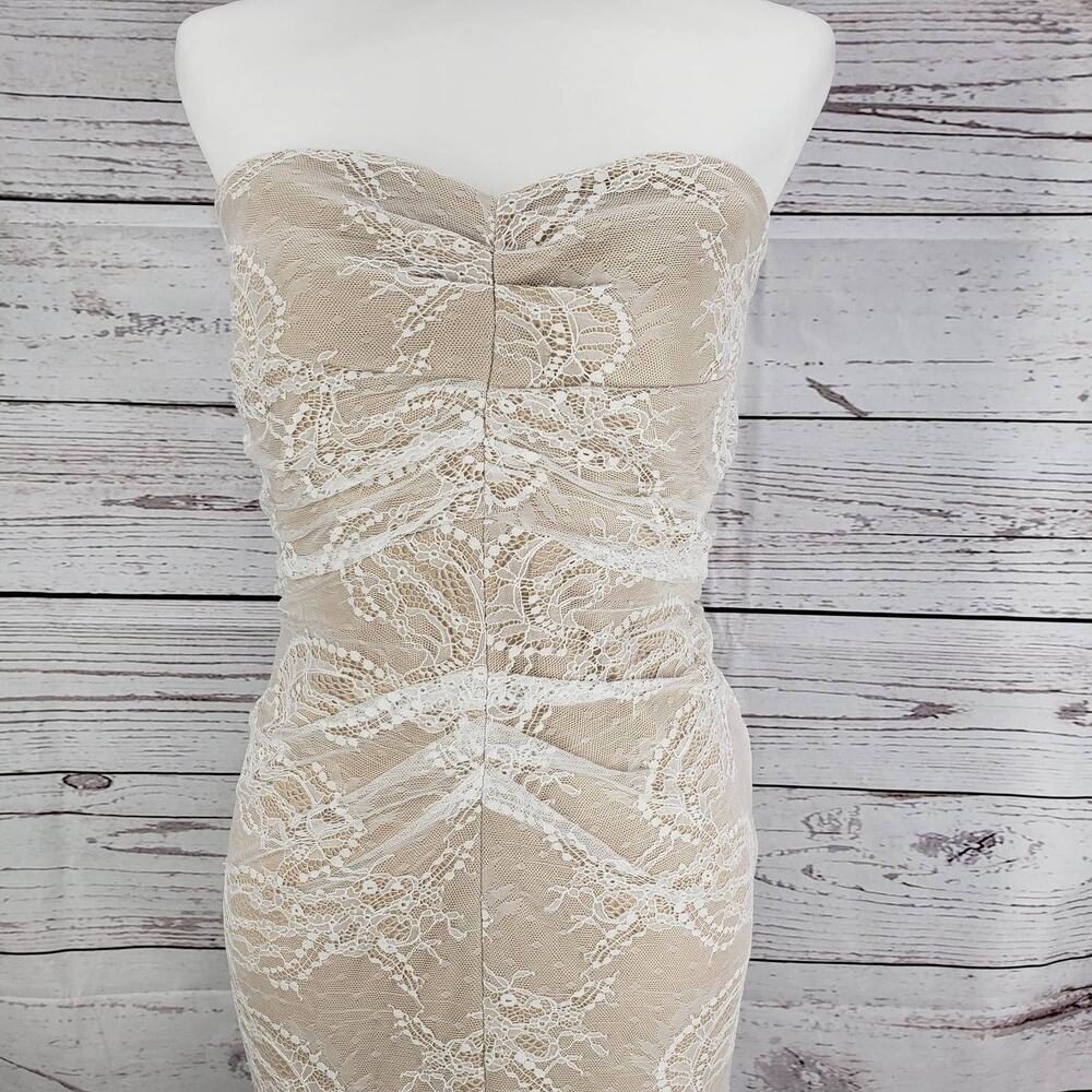 Lulus Women's Lace Nude Bodycon Midi Dress Size Large